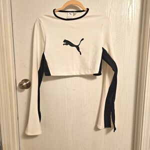 Puma Women's Black and White Long Sleeve Top